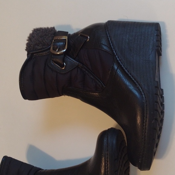 Aliandra Black Wedge Heel Black Winter Fall Boots Size 6 - Picture 4 of 16